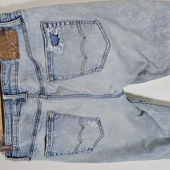 American Eagle 32x30 Light Blue Distressed Style Slim Jeans - Picture 4 of 8